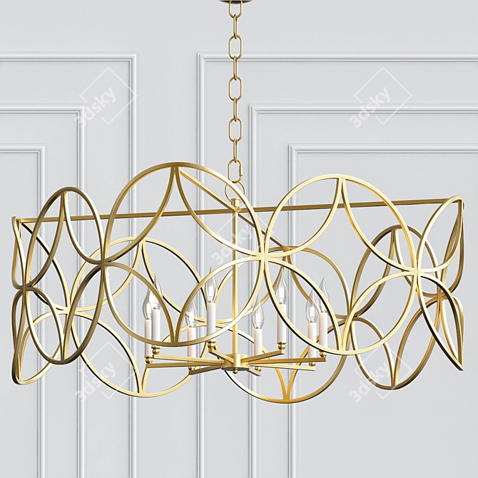 Golden Geometric Square Chandelier 3D model image 1