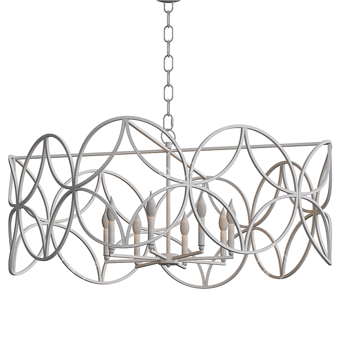 Golden Geometric Square Chandelier 3D model image 3