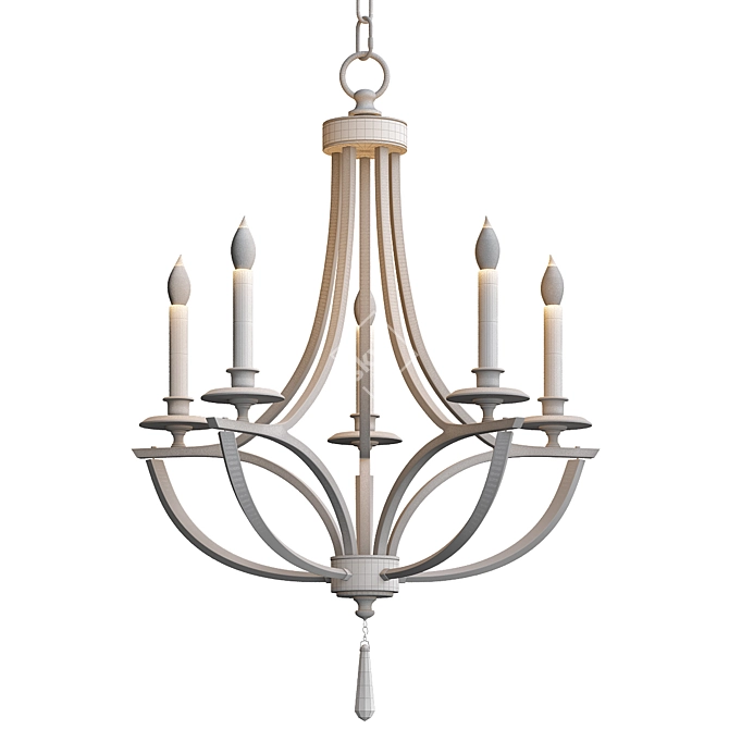 Bent Crystal Chandelier: Elegant Illumination 3D model image 3