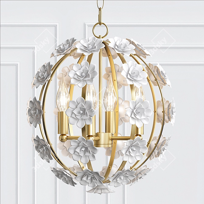 Antiqued Gold Ceramic Pendant 3D model image 1