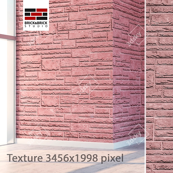 Seamless Stone Siding: Detailed Texture 3D model image 1