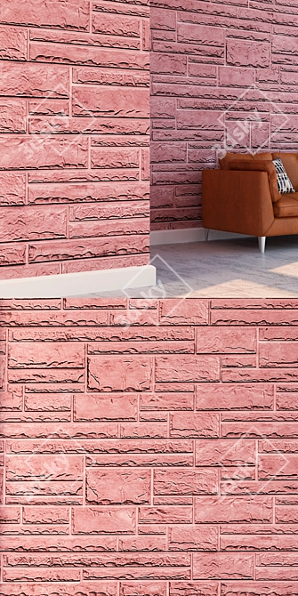 Seamless Stone Siding: Detailed Texture 3D model image 3