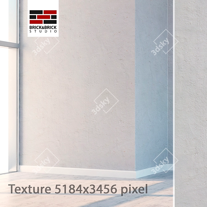 Seamless High Detail Plaster Finish 3D model image 1