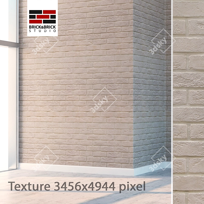 Seamless High Detail Brick 3D model image 1