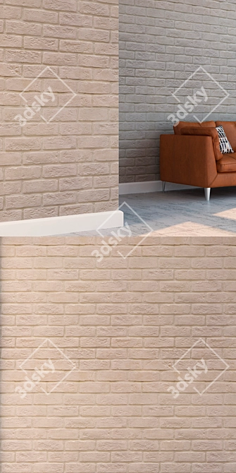 Seamless High Detail Brick 3D model image 3