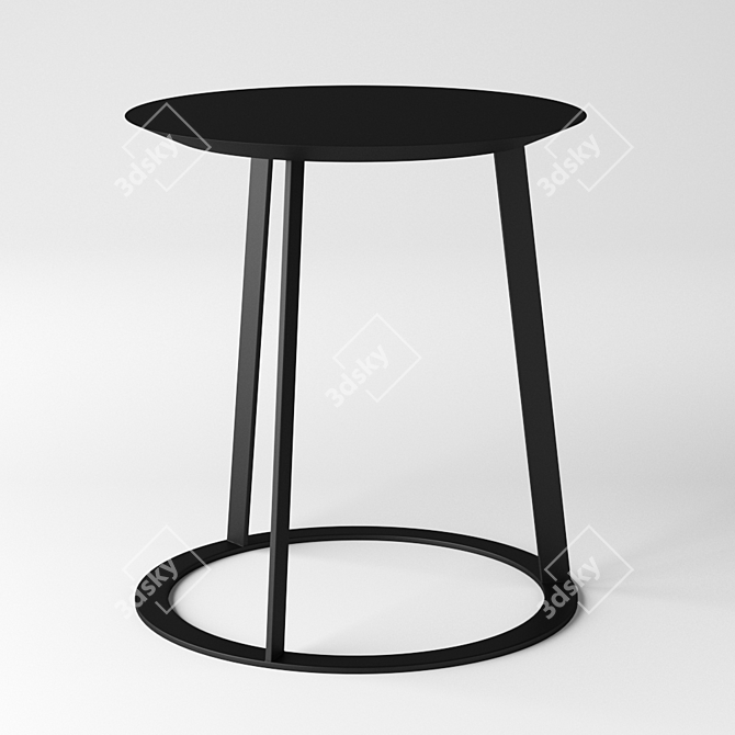 Ivory Elegance: Albino-inspired Horn Table 3D model image 1