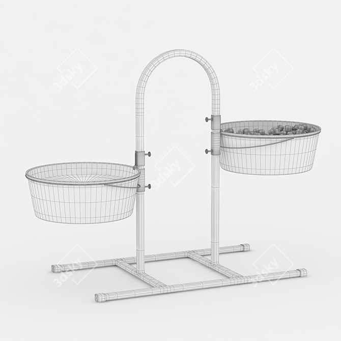 Premium Elevated Dog Bowl Stand 3D model image 3