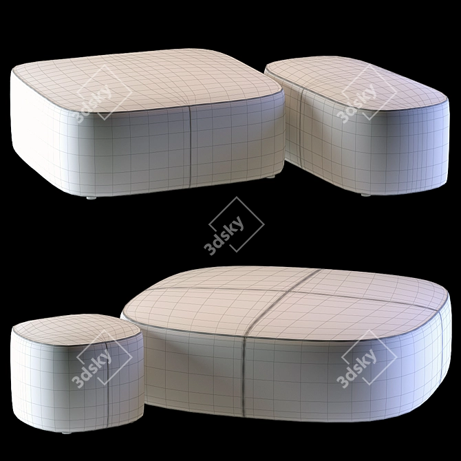 Elegant Domino Next Poufs 3D model image 3