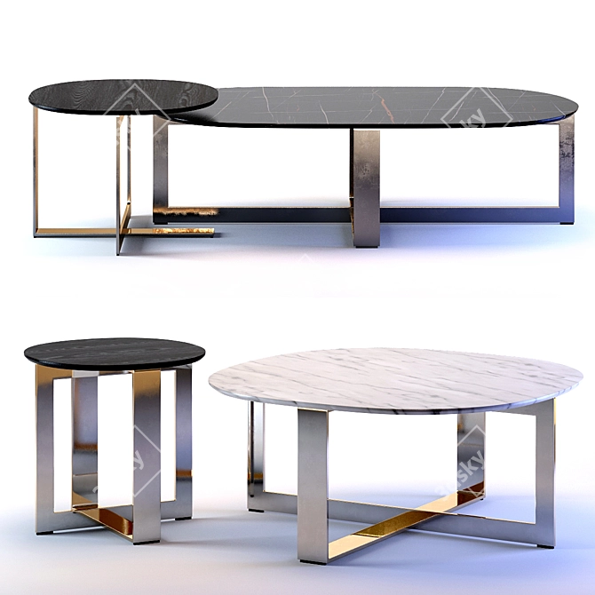 Sleek Domino Next Small Tables for Modern Spaces 3D model image 1