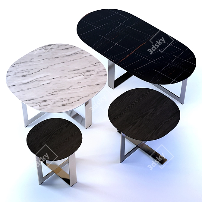 Sleek Domino Next Small Tables for Modern Spaces 3D model image 2