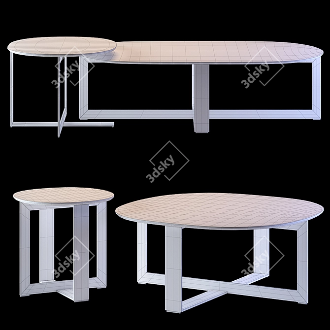 Sleek Domino Next Small Tables for Modern Spaces 3D model image 3