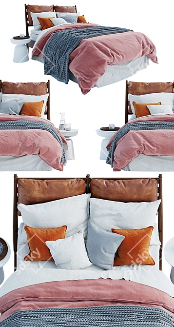 Westelm Arne Bed: Sleek and Stylish Bedroom Upgrade 3D model image 2