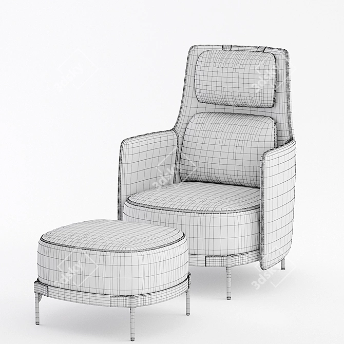 Sleek and Modern Tape Armchairs 3D model image 3