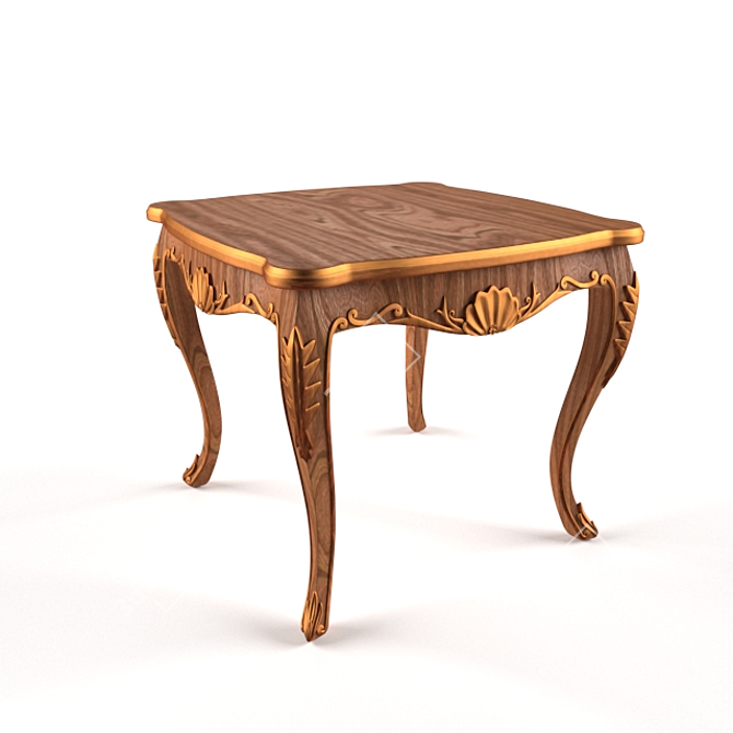 Classic Black and Brown Table 3D model image 2