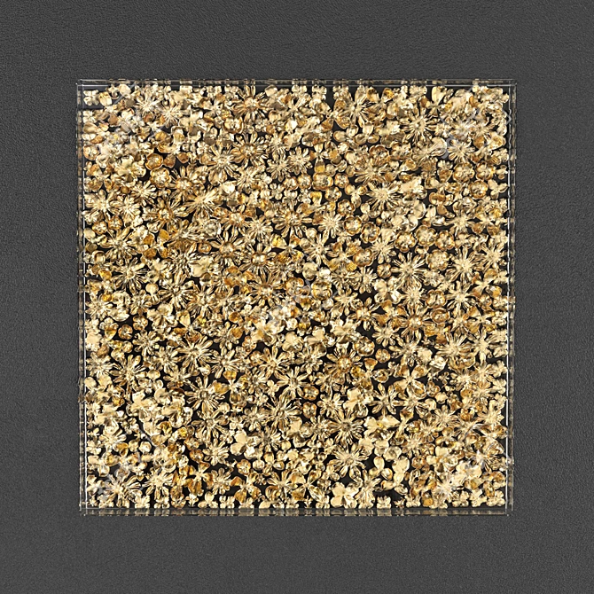 Golden Blooms Frame - 120x120cm 3D model image 1
