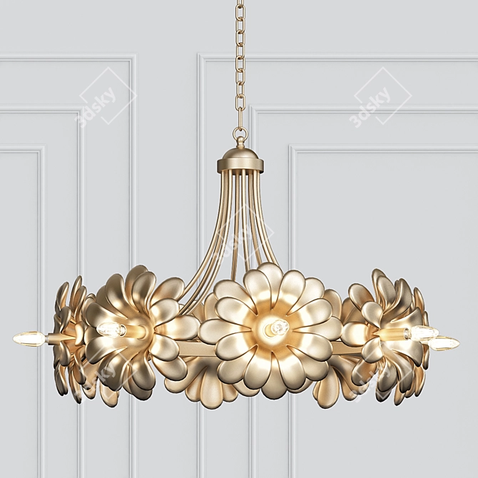 Elegant Ottoline Chandelier by Currey 3D model image 1