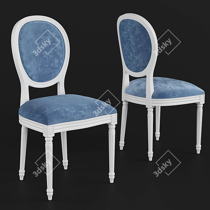 French-Style Dining Chair Set 3D model image 1