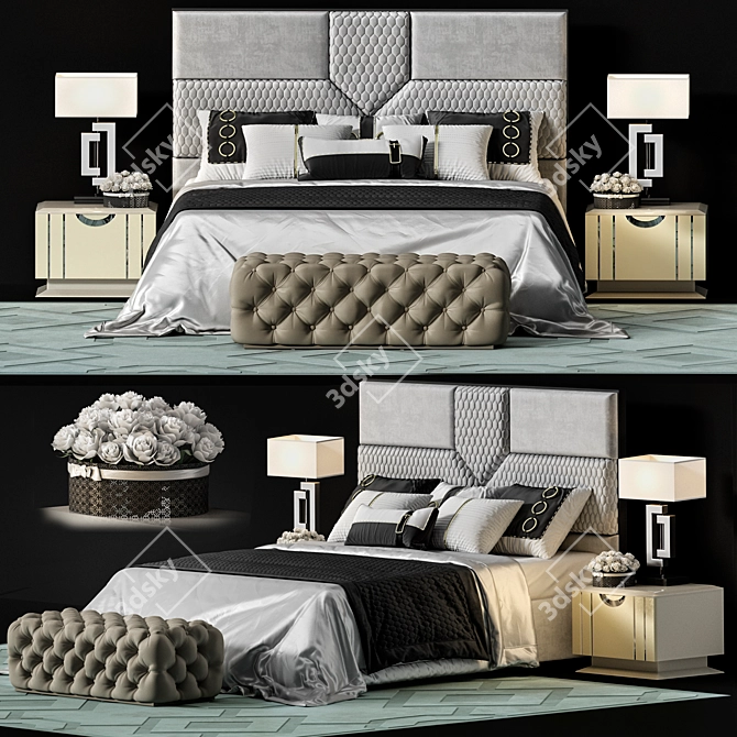 Title: FORLI Collection: FRATELLI BARRI Bed Set 3D model image 4
