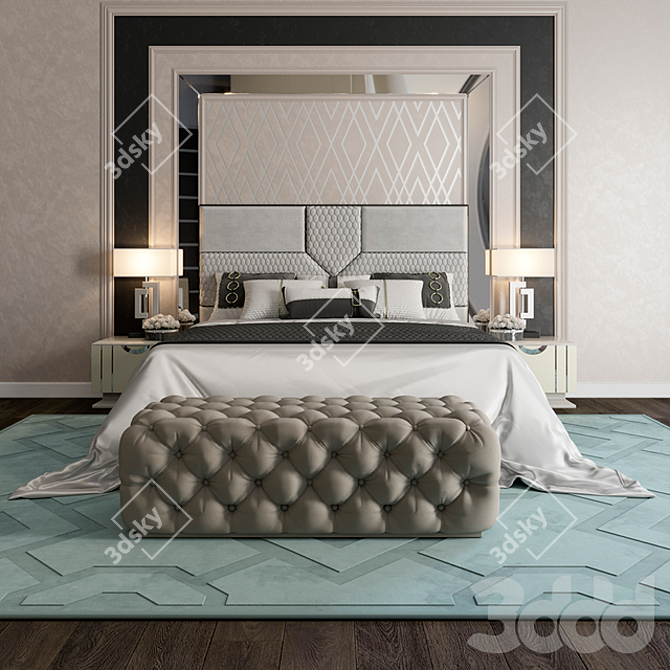 Title: FORLI Collection: FRATELLI BARRI Bed Set 3D model image 6