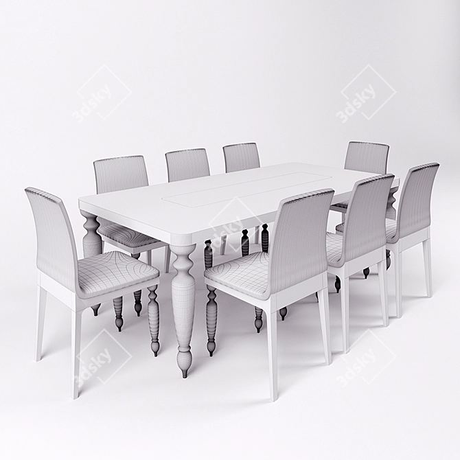 Elegant Voga Bello Dining Set 3D model image 3