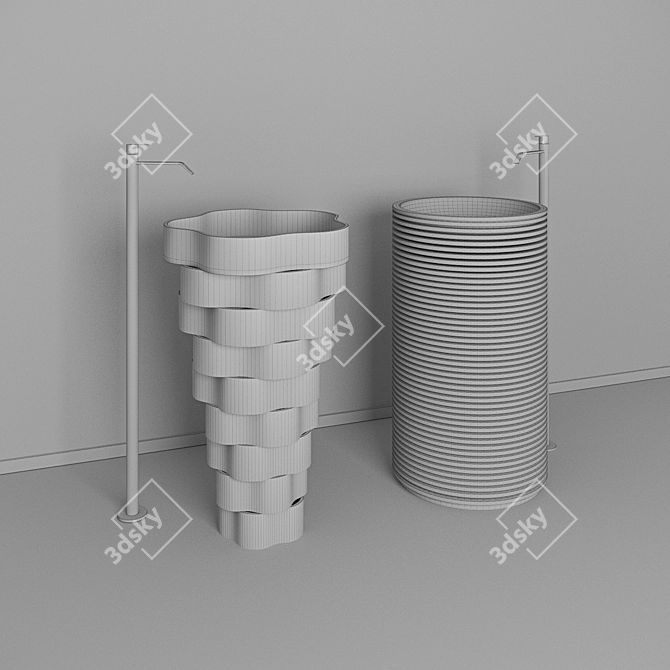 Elegant Lupi Washbasin 3D model image 3