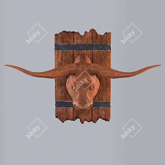 Decorative Bull Head Sculpture 3D model image 1