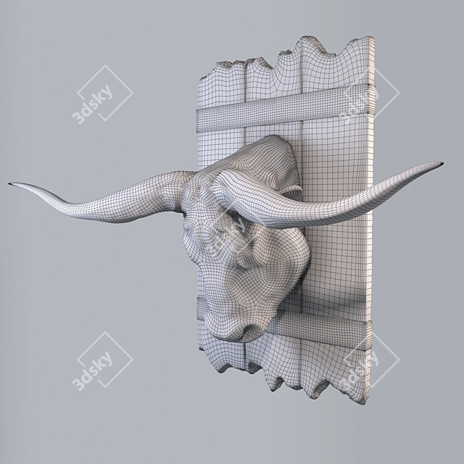 Decorative Bull Head Sculpture 3D model image 3