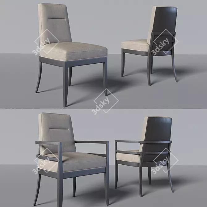 Modern Artisan Dining Set 3D model image 2