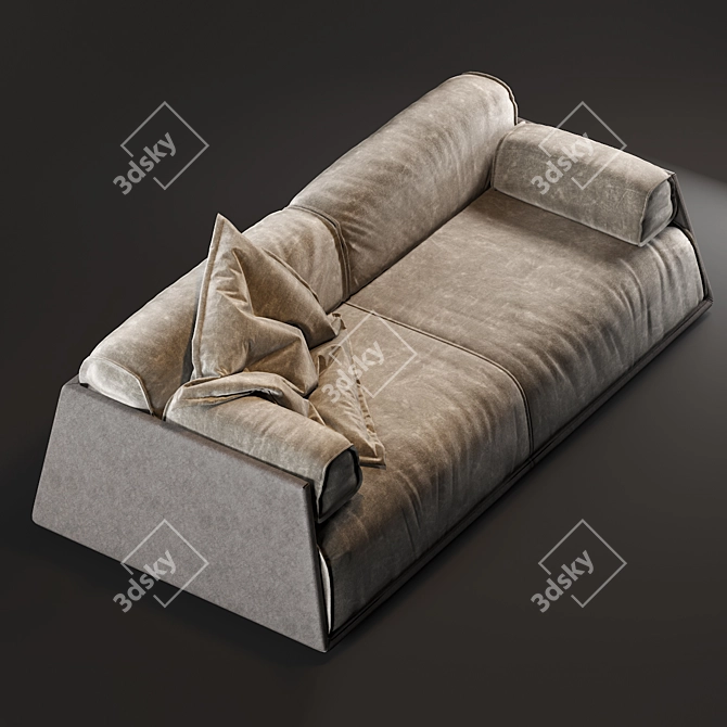 Baxter-Hard & Soft Sofa: Sleek Style 3D model image 2