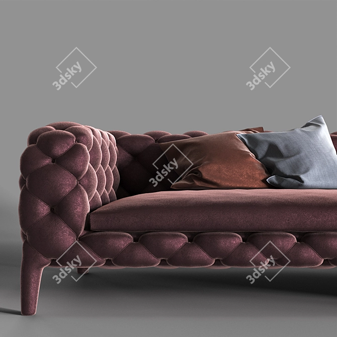 Modern Three-Seater Sofa: 314cm Width, 100cm Depth, 65cm Height 3D model image 2