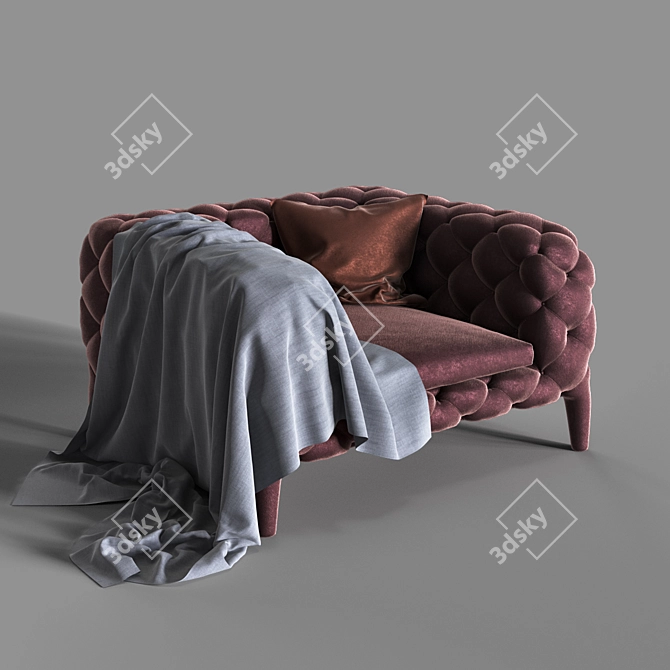 Cozy Velvet Armchair 3D model image 1