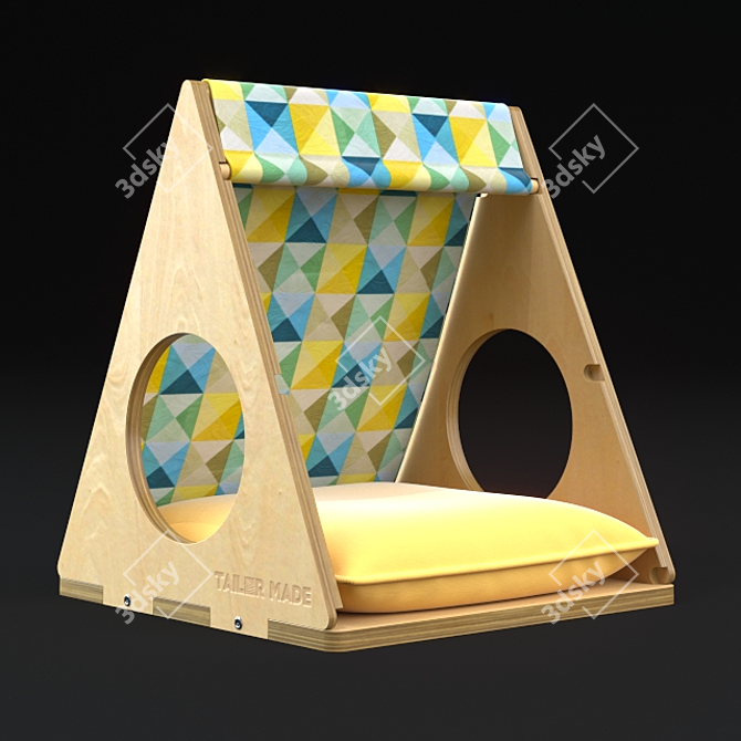 Pet Haven: Stylish Bed for Cats and Small Dogs 3D model image 1