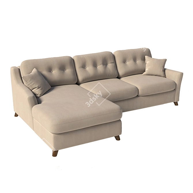 Modern RAF Corner Sofa 3D model image 1