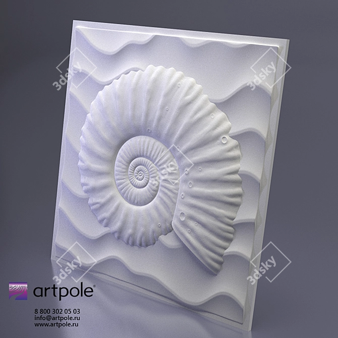 3D Underwater Panel - Artistic Plaster Finery 3D model image 1