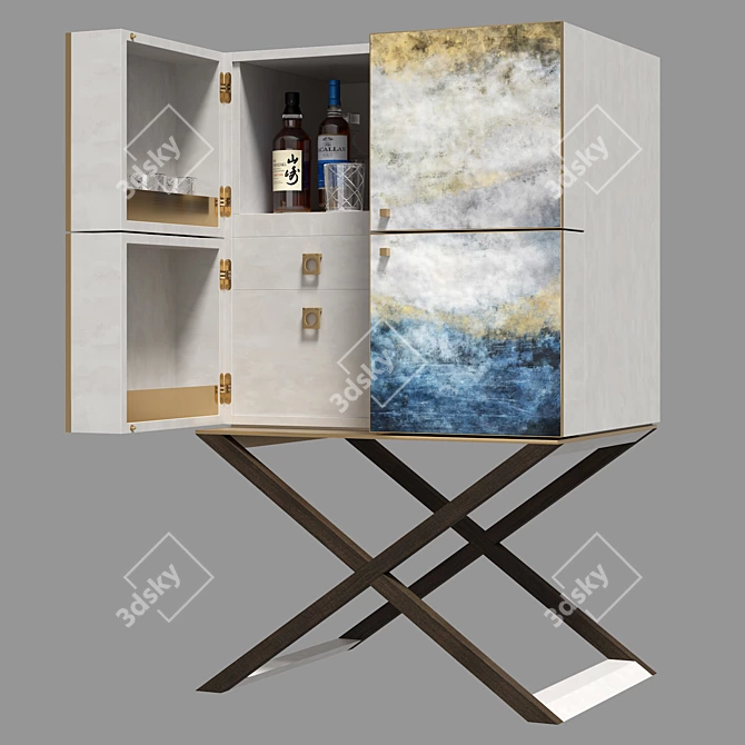 Armani Casa Club Cabinet: Elegant and Functional 3D model image 1