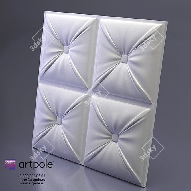 Elegant 3D Plaster Panel 3D model image 1