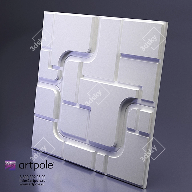 3D Plaster Space Panels 3D model image 1