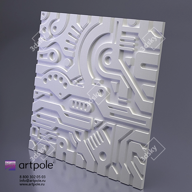 Ex-MACHINA 3D Panel: Intricate Gypsum Art 3D model image 2