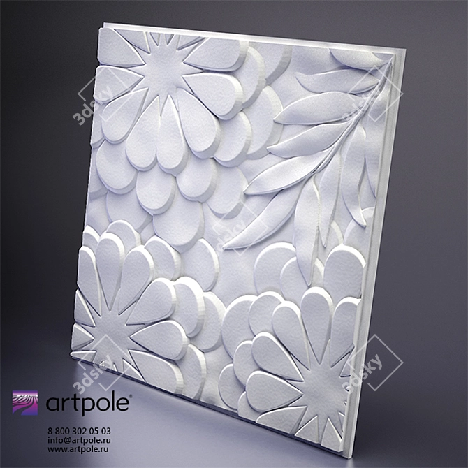Flora 3D Plaster Panel 3D model image 1