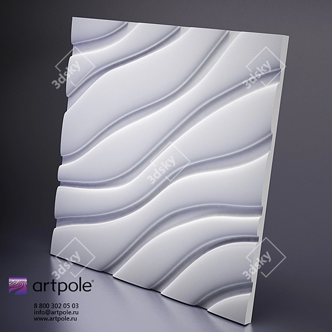 Title: Plaster Velvet 3D Panel - Artistic Gypsum Elegance 3D model image 1