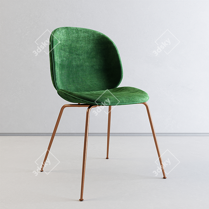 Modern GUBI Beetle Chair: Elegant Upholstered Design 3D model image 2