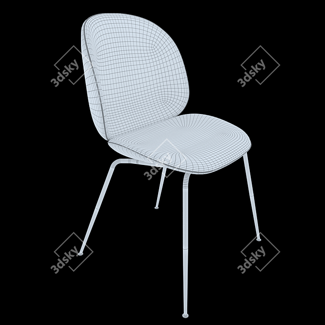 Modern GUBI Beetle Chair: Elegant Upholstered Design 3D model image 3