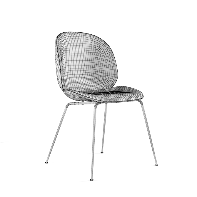 Modern GUBI Beetle Chair: Elegant Upholstered Design 3D model image 4
