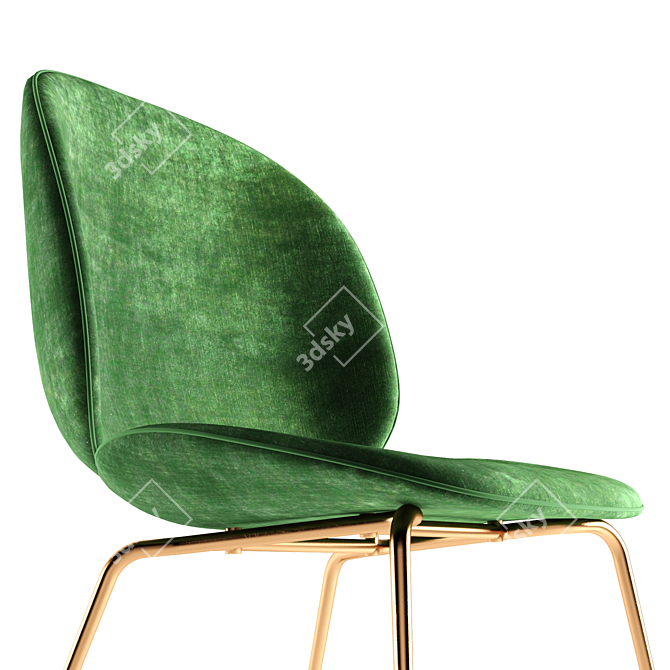Modern GUBI Beetle Chair: Elegant Upholstered Design 3D model image 5