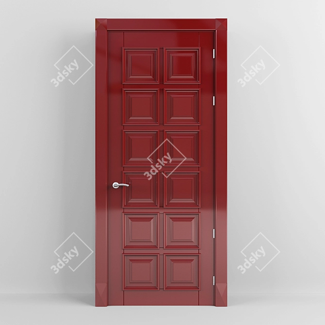 Ruby Rouge: Vibrant Red Door 3D model image 2