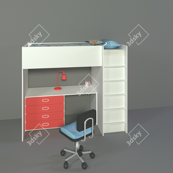 Versatile Stuva Fritids Bed 3D model image 2