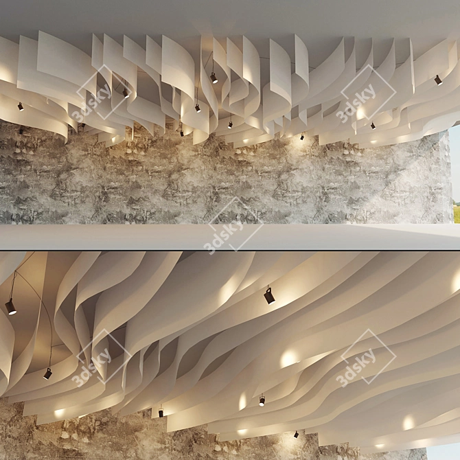 Versatile Fabric Suspended Ceiling 3D model image 1