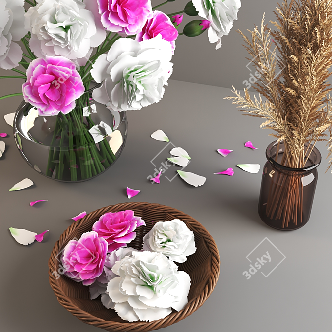 Carnation Flower 3D Model 3D model image 2