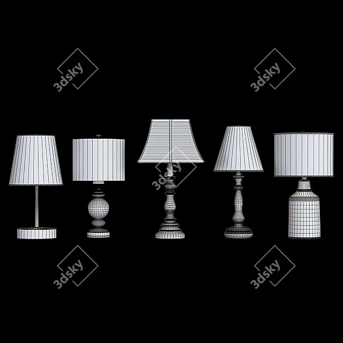 Elegant Lamp Set: Hayden, Oxford, Dryden, Alina, and Ariana 3D model image 2