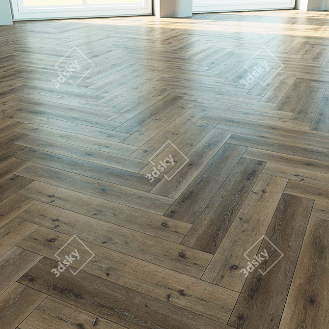 Natural Wood Parquet Tiles. Versatile Flooring Solution. 3D model image 1